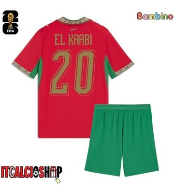 Marocco Ayoub El Kaabi #20 Prima Maglia Bambino Mondiali 2026 Manica Corta (+ Pantaloni corti)
